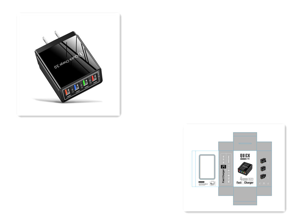 4-Port USB Quick Charger with Quick Charge 3.0