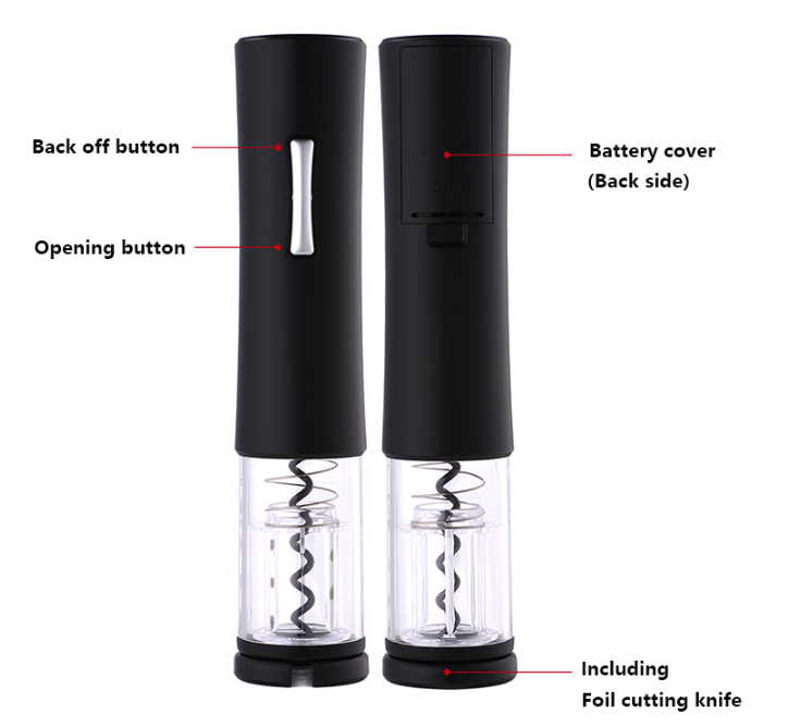 Electric Wine Opener Set with Foil Cutter for Kitchen and Dining