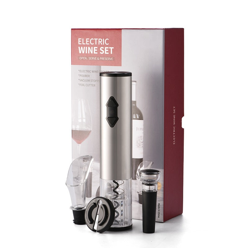 Electric Wine Opener Set with Foil Cutter for Kitchen and Dining