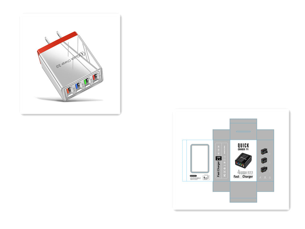 4-Port USB Quick Charger with Quick Charge 3.0