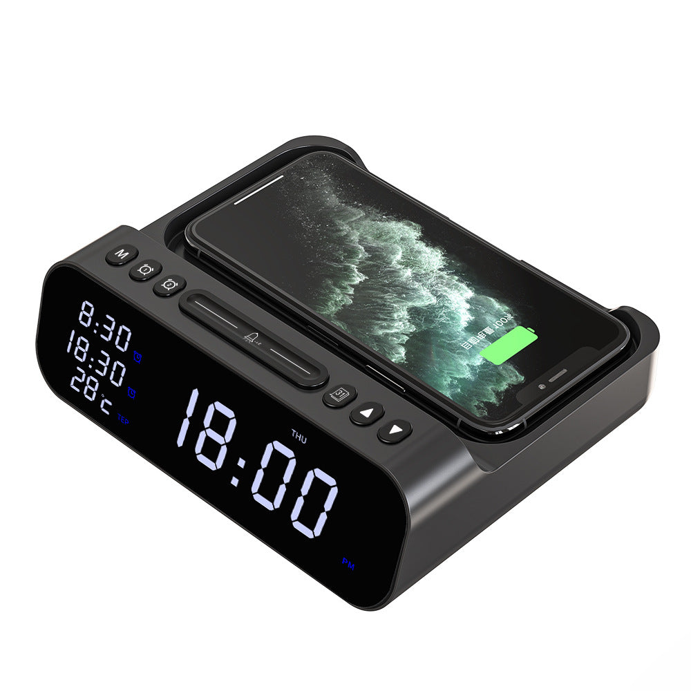 3-in-1 Wireless Charger with Temperature Tester, Alarm Clock and Fast Charging