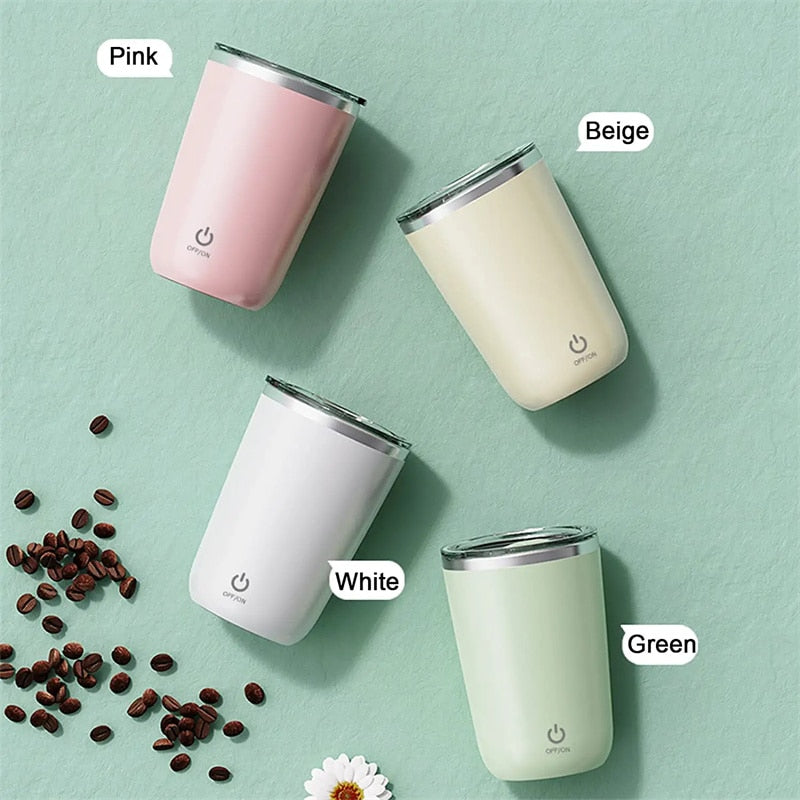 Electric Self-Stirring Mug with Magnetic Stirring for Coffee, Milk, and Juice Mixing