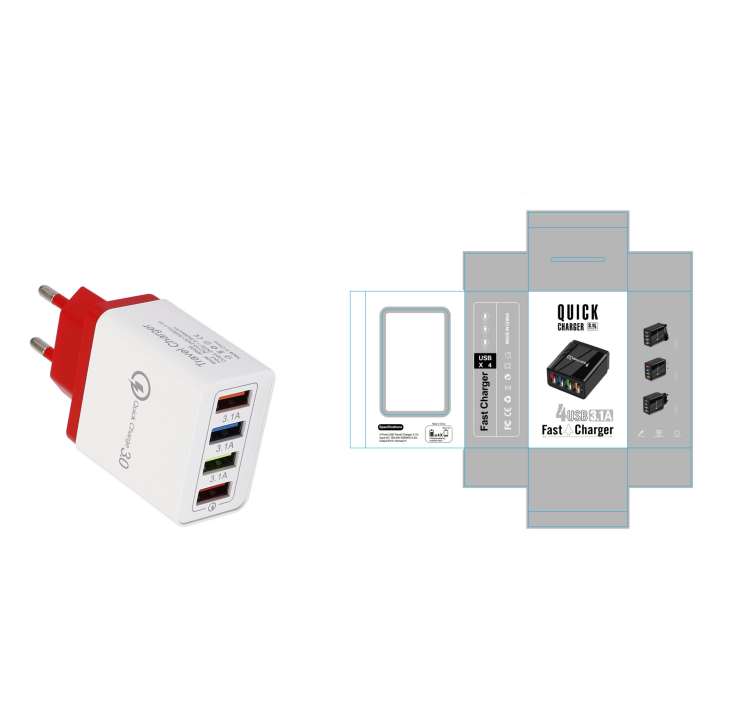 4-Port USB Quick Charger with Quick Charge 3.0