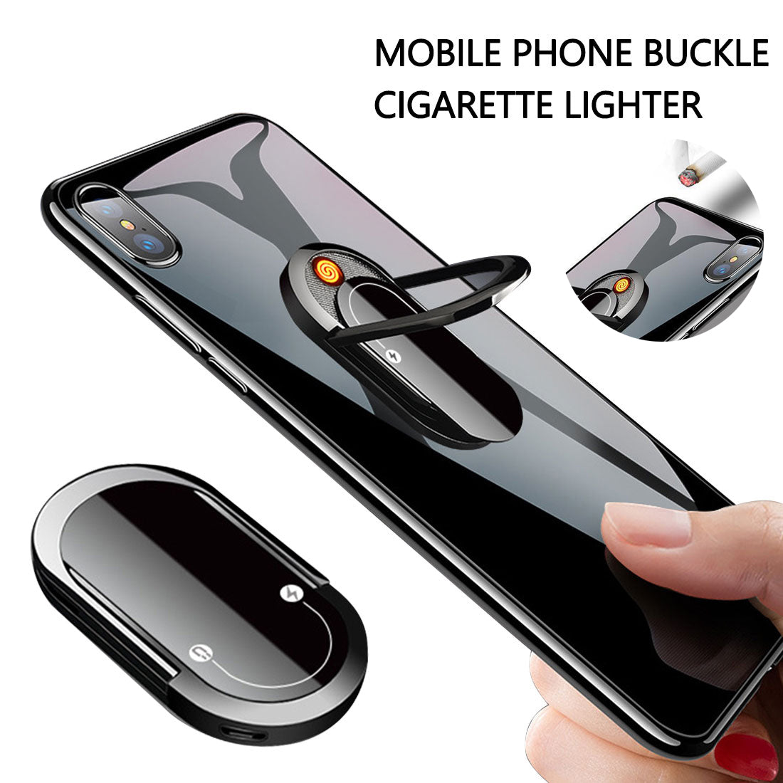 Portable 2-in-1 USB Plasma Lighter and Phone Holder