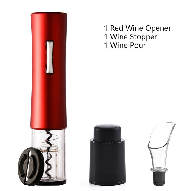 Electric Wine Opener Set with Foil Cutter for Kitchen and Dining