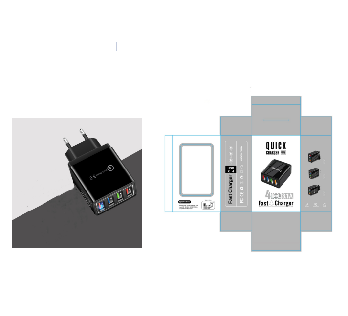 4-Port USB Quick Charger with Quick Charge 3.0