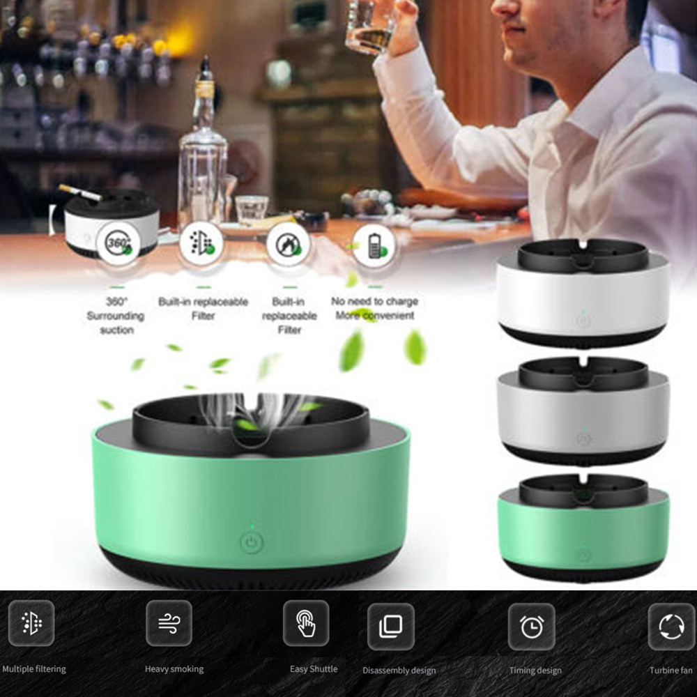 Portable Automatic Anion Air Purifying Ashtray for Car