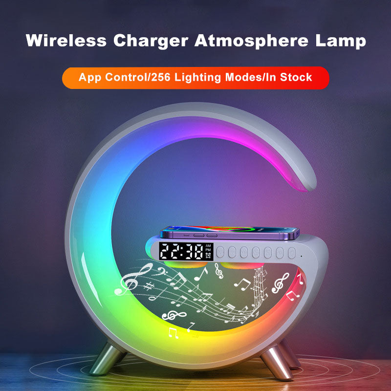 Intelligent LED Lamp with Bluetooth Speaker and Wireless Charging for Home Décor