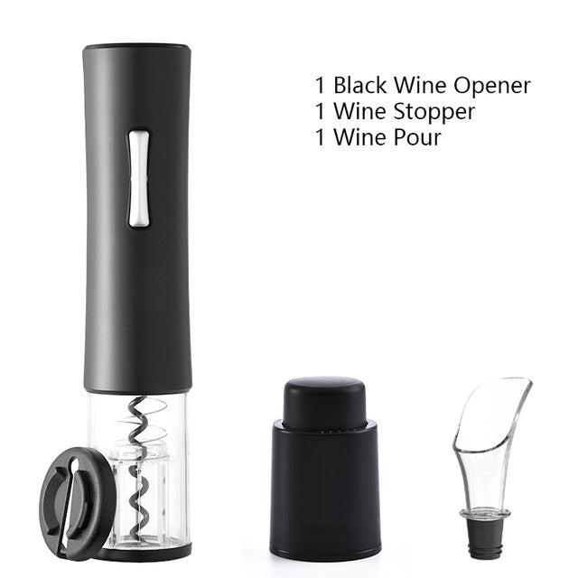 Electric Wine Opener Set with Foil Cutter for Kitchen and Dining