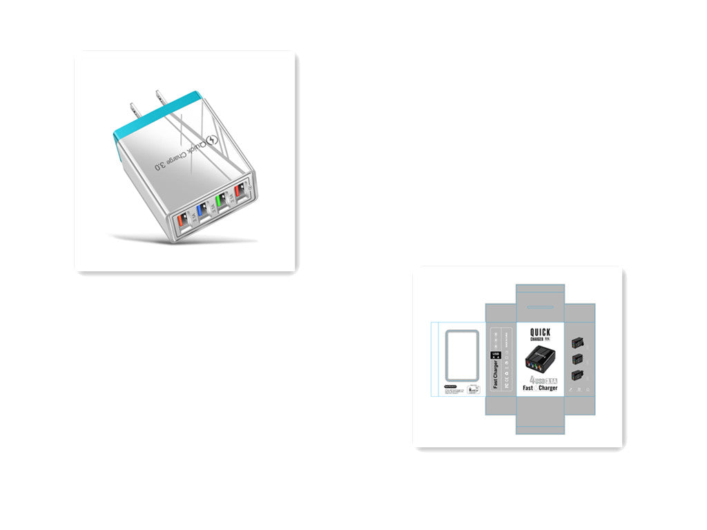 4-Port USB Quick Charger with Quick Charge 3.0