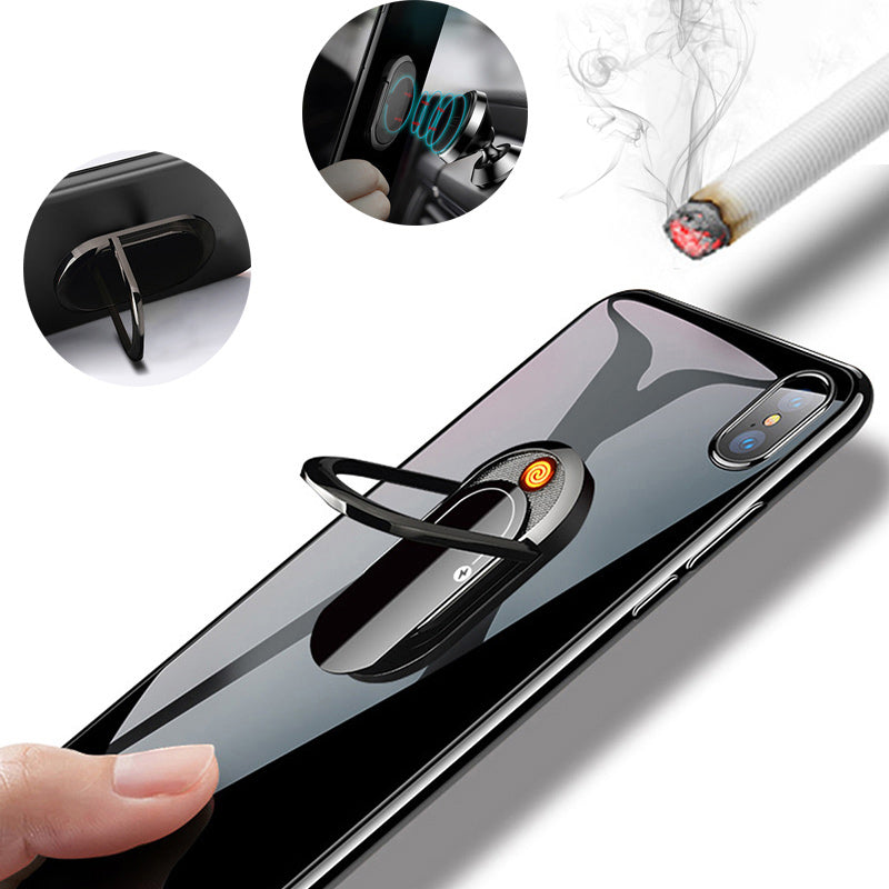 Portable 2-in-1 USB Plasma Lighter and Phone Holder