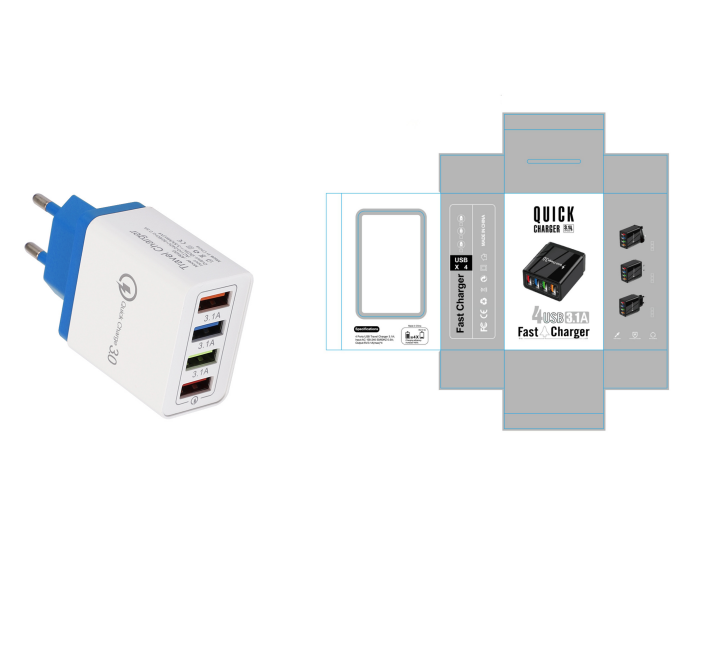 4-Port USB Quick Charger with Quick Charge 3.0