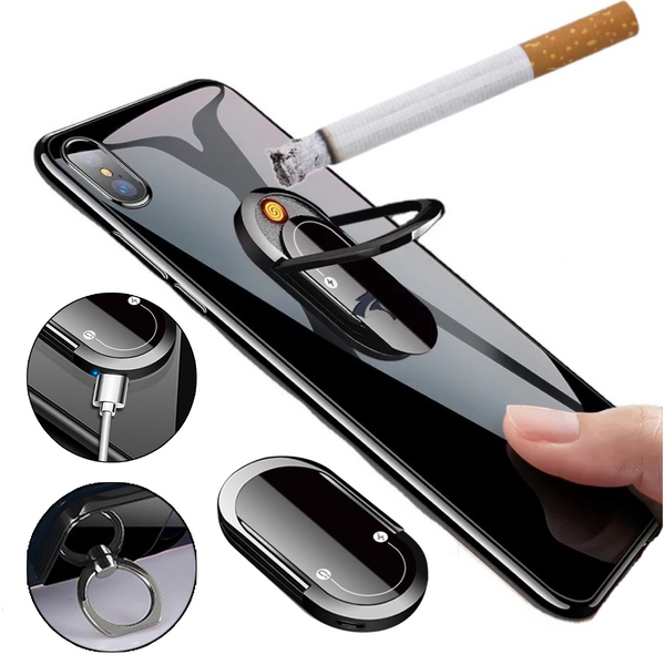 Portable 2-in-1 USB Plasma Lighter and Phone Holder