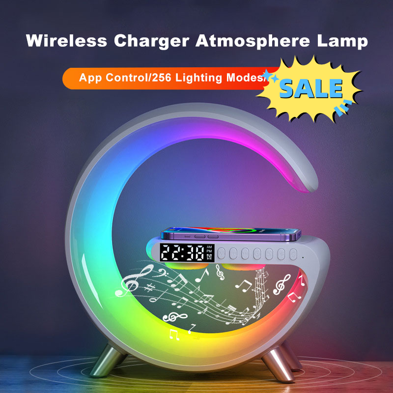 Intelligent LED Lamp with Bluetooth Speaker and Wireless Charging for Home Décor