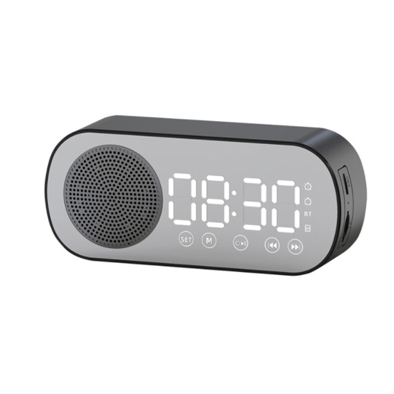 BT Music Alarm Clock with Mirror, FM Radio, and LED Display