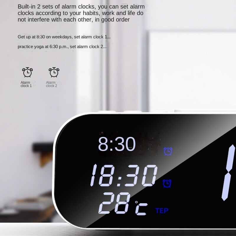 3-in-1 Wireless Charger with Temperature Tester, Alarm Clock and Fast Charging