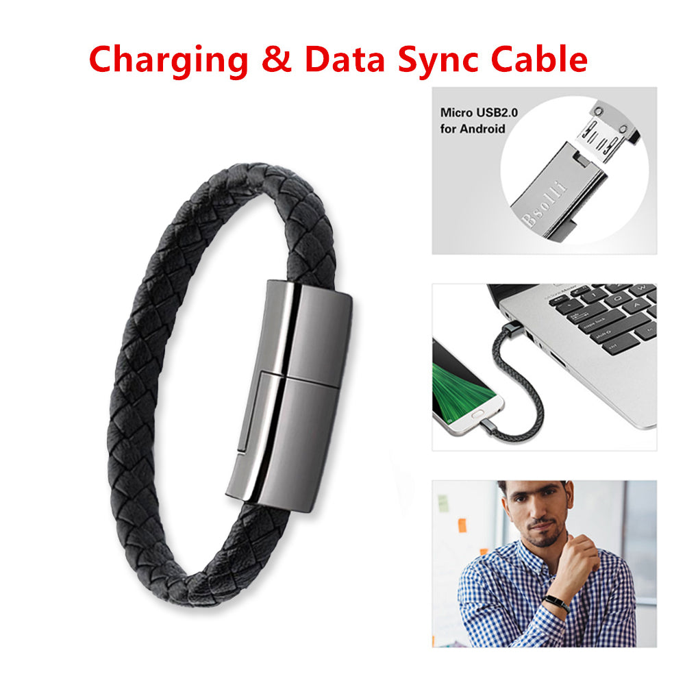 Bracelet Charger USB Cable for iPhone and USB-C Phones