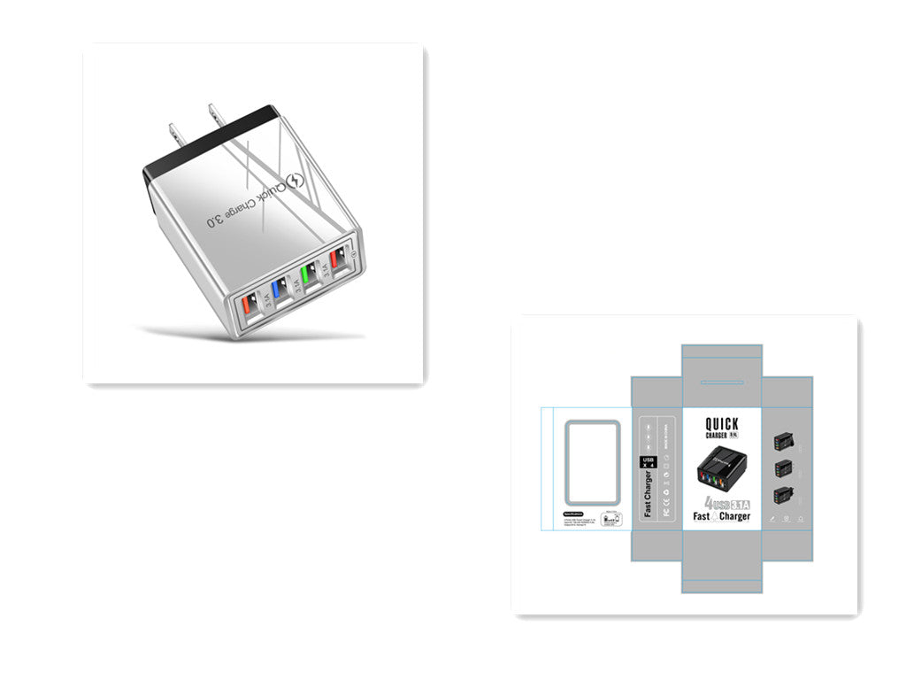 4-Port USB Quick Charger with Quick Charge 3.0