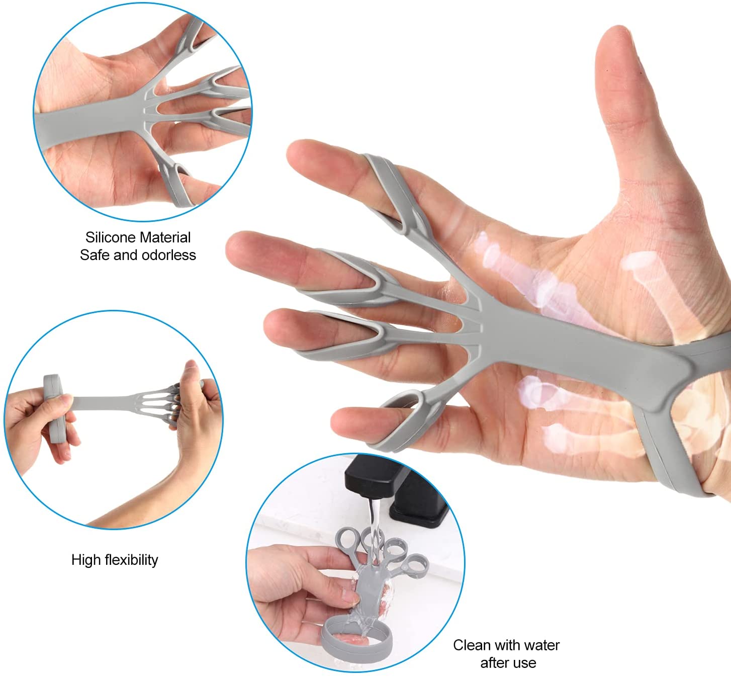 Silicone Finger Exercise Grip Trainer for Arthritis Relief and Rehabilitation