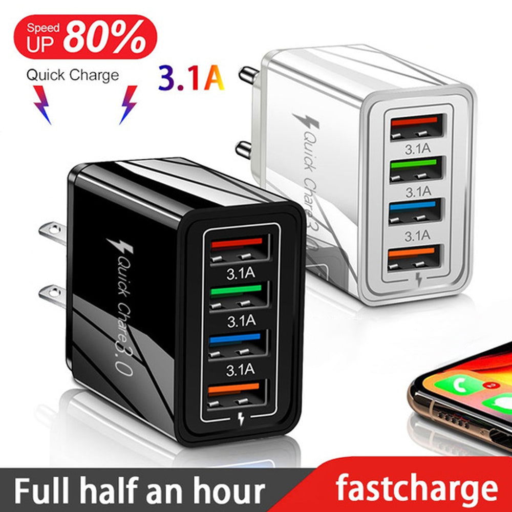 4-Port USB Quick Charger with Quick Charge 3.0